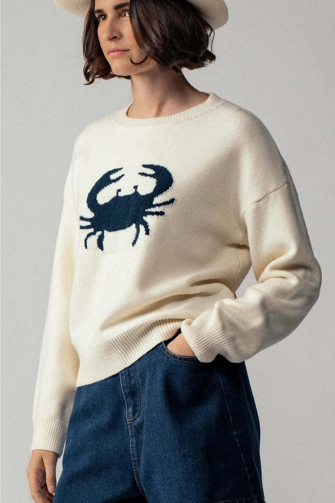 Chesapeake Crab Sweater – Ivory — Shore Society